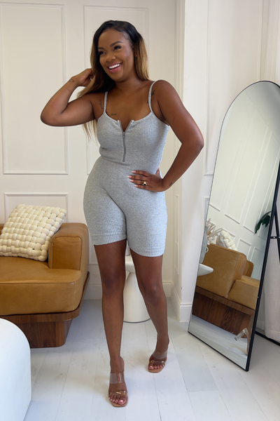 Can't get enough knit body suit | Grey